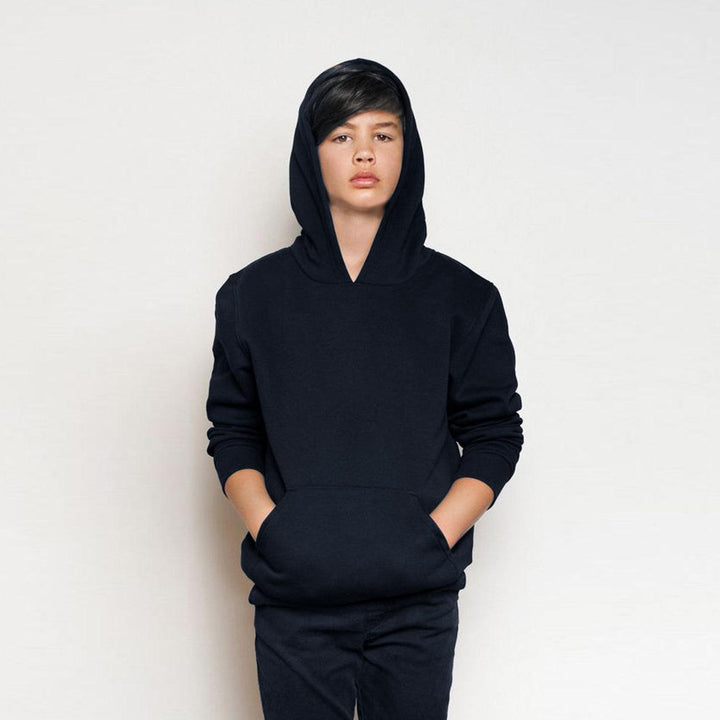 Kids Navy Basic Pull over Fleece Hoodie (RU-10550) - Brands River