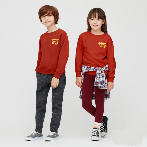 Kids " Born this way" Slogan printed Fleece Sweatshirt (LF-11087) - Brands River