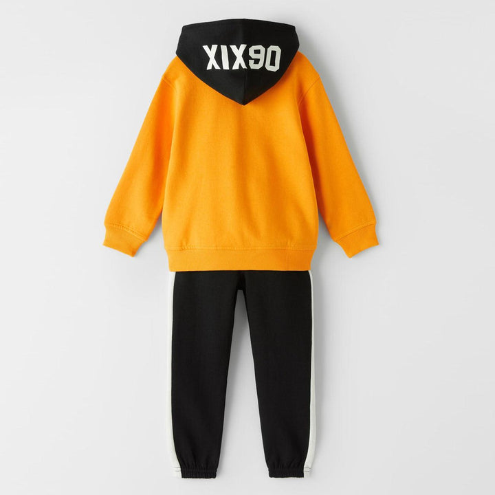 Kids Yellow / Black Graphic hoodie Suite (MA-10572) - Brands River