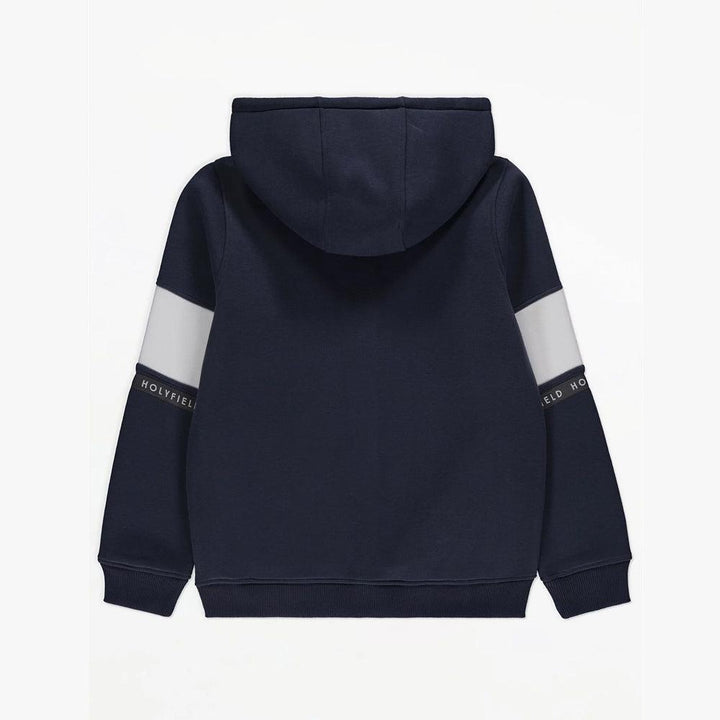 Kid's Contrast Sleeves Bands Zipper Hoodie (GE-00802) - Brands River