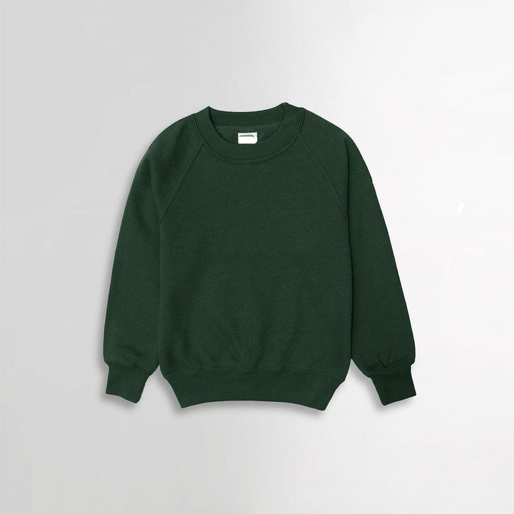 Kids Crew Neck Bottle Green Fleece Sweatshirt (RU-10551) - Brands River