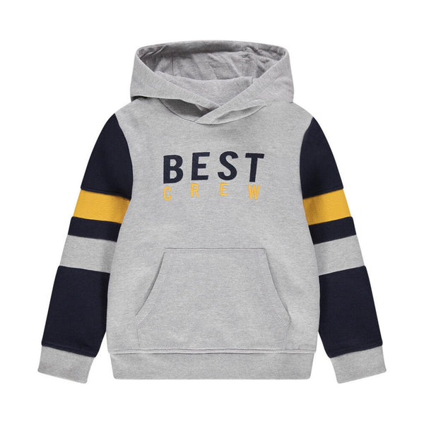 Kids Premium Quality Contrast Sleeve Paneled Pull-Over Fleece Hoodie (OR-00820) - Brands River