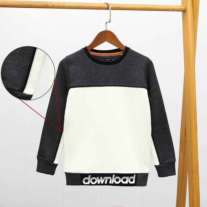 Kids Color Block Printed Fleece Sweatshirt (AT-10001) - Brands River