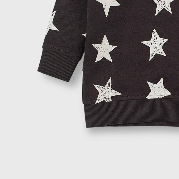 All-Over Stars Printed Sweatshirt With Shoulder Snap Button For Kids (HM-10046) - Brands River