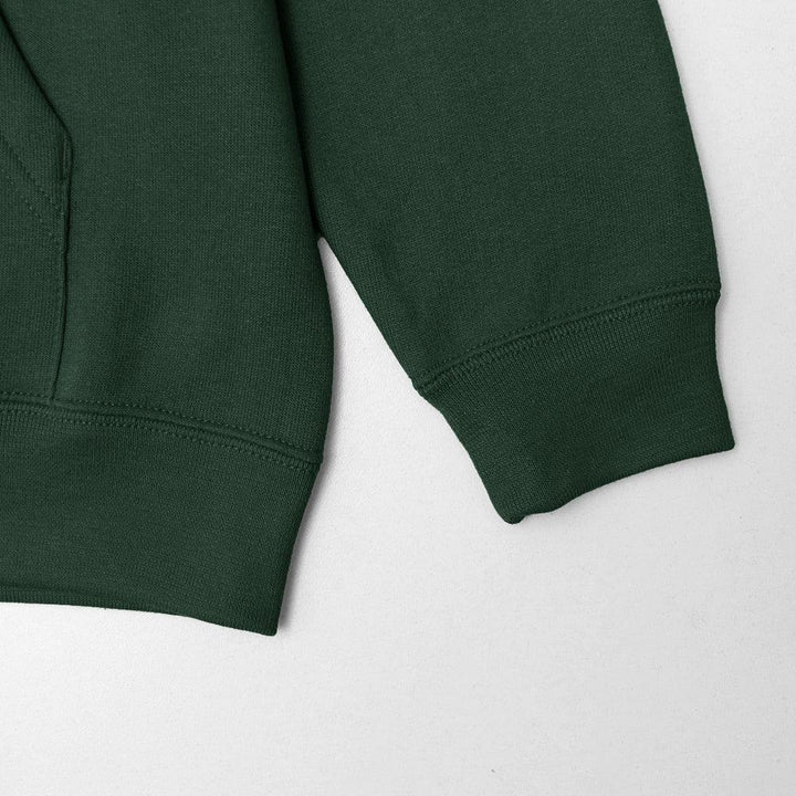 Kids Bottle Green Basic pullover fleece hoodie (RE-11205) - Brands River