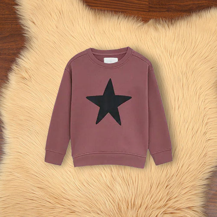 Kids Star Flock printed Fleece Sweatshirt (AB-00872) - Brands River