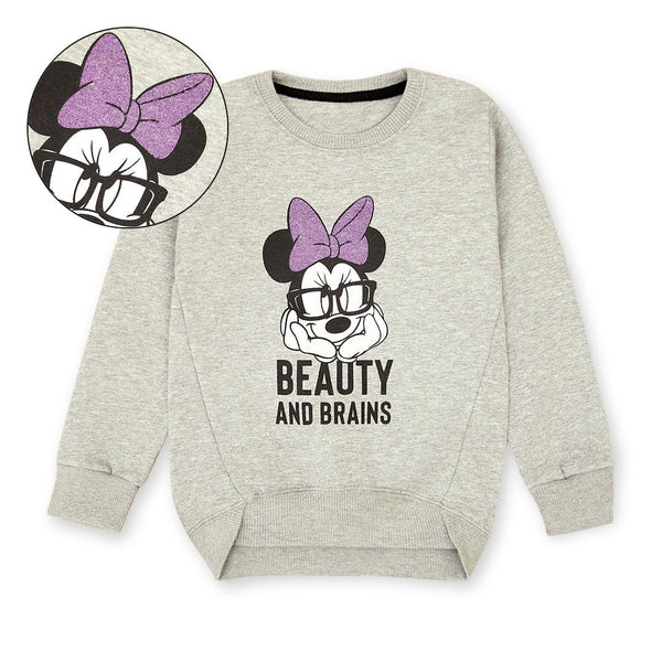 Girl's Premium Quality Minnie Mouse Graphic Printed Sweatshirt (MD-00740) - Brands River