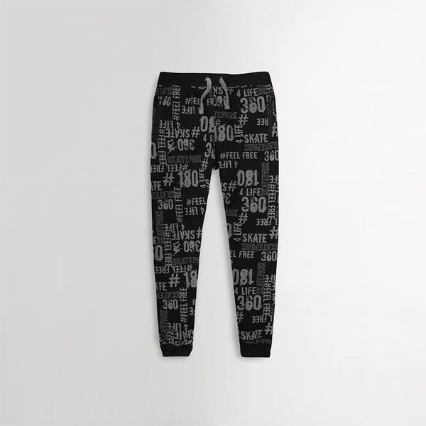 Boys Close Bottom All over Printed Fleece Joggers with Zip Pockets (XM-10215) - Brands River