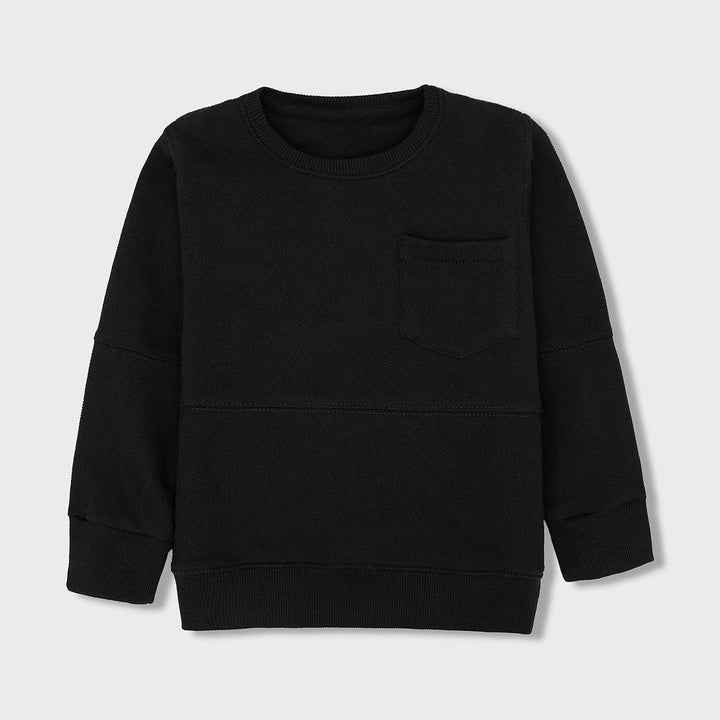 Kid's Premium Quality Black Cut & Sew Crew Neck Sweatshirt (MD-00761) - Brands River