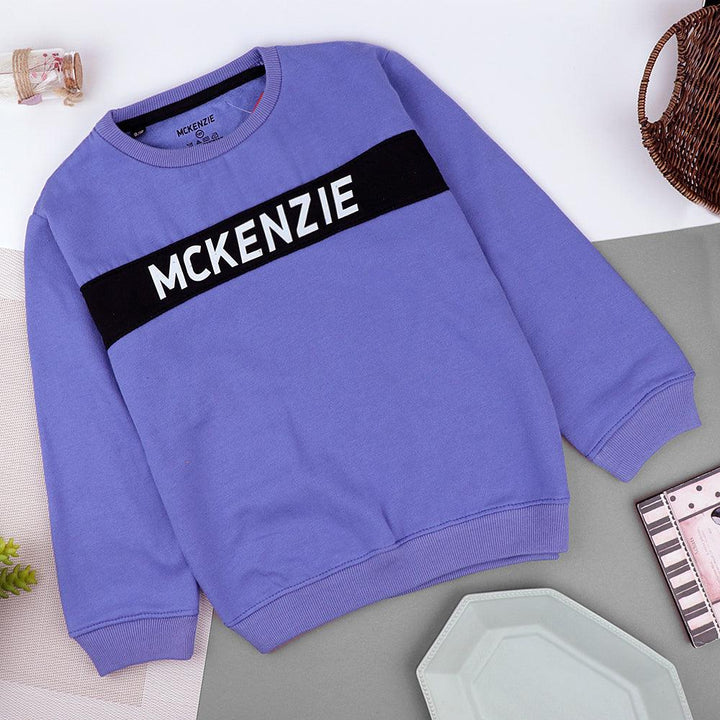 Kids Color Block Signature Printed Fleece Sweatshirt  (MC-10394) - Brands River