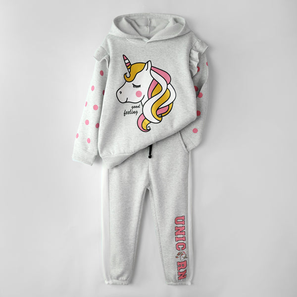 Premium Quality Graphic Fleece Frill Tracksuit For Girls