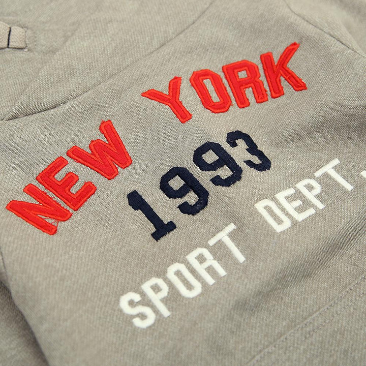 Kid's Grey "New York 1993" Embroidered Funnel Neck Hoodie (SE-00842) - Brands River