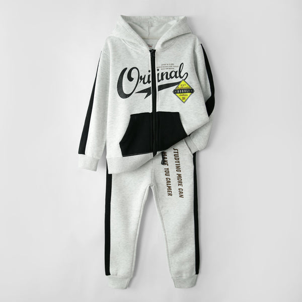 Premium Quality Printed Paneled Fleece TrackSuit For Kids