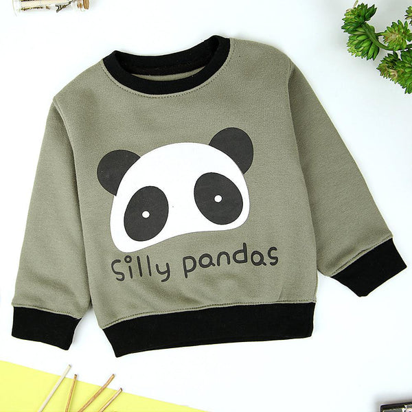 Kids Silly Panda Graphic  Fleece Sweatshirt (OU-11228) - Brands River