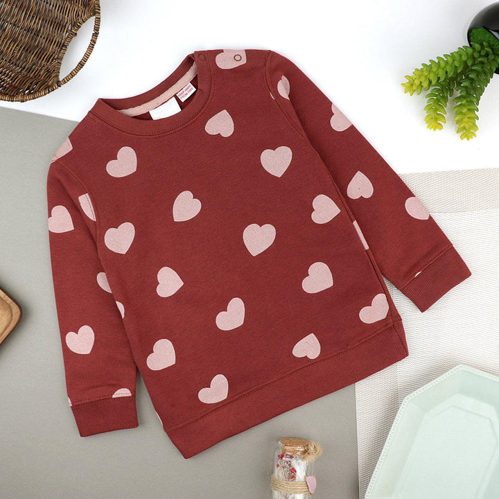 Kids All over Heart printed Fleece Sweatshirt (10389) - Brands River