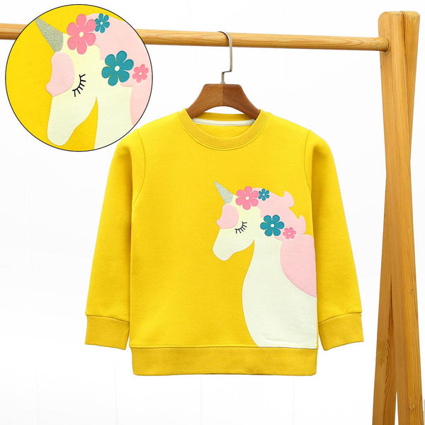 Girl's Premium Quality Crew Neck Unicorn Graphic Printed sweatshirt (00853) - Brands River