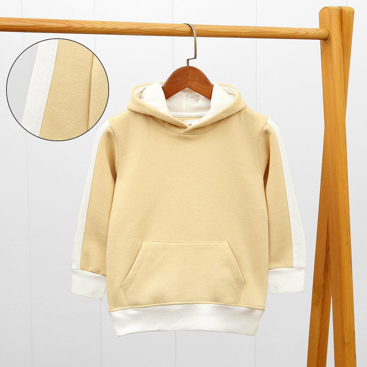 Kid's Premium Quality Sleeves Stripe Panel Fleece Poll-Over Hoodie (MD-00869) - Brands River