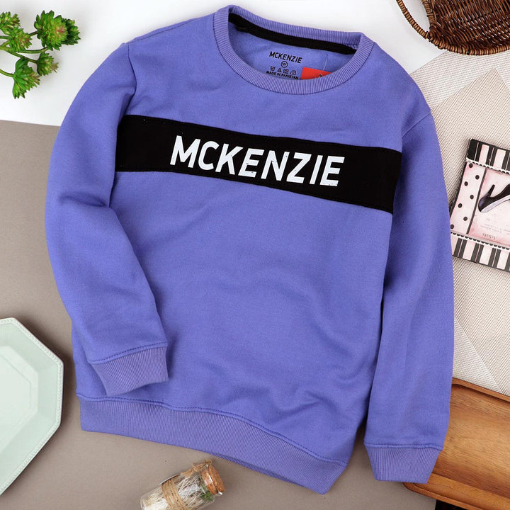 Kids Color Block Signature Printed Fleece Sweatshirt  (MC-10394) - Brands River