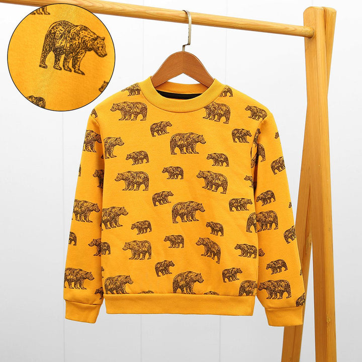 Kid's Musturd Premium Quality All-Over Printed Sweatshirt (OR-00955) - Brands River