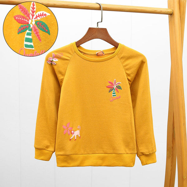 Girl's Premium Quality Raglan Sleeve Embroidered Sweatshirt (TP-00986) - Brands River