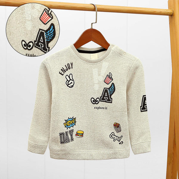 Kid's Premium Quality Graphic Printed Sweatshirt With Shoulder Snap Botton (IA-01012) - Brands River