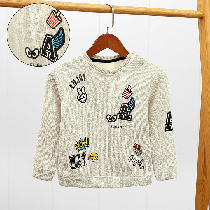 Kid's Premium Quality Graphic Printed Sweatshirt With Shoulder Snap Botton (IA-01012) - Brands River