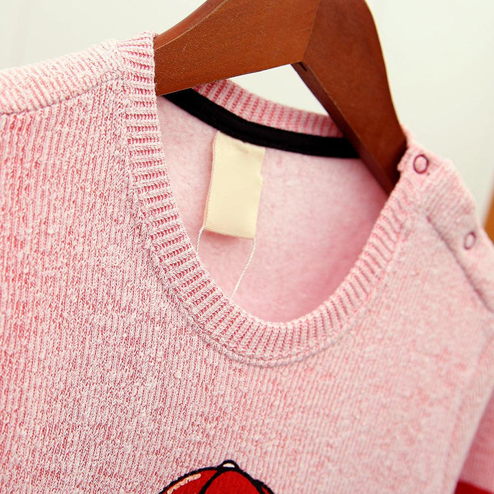 Kid's Baby Pink Graphic Printed Slim Fit Sweatshirt (IA-01011) - Brands River