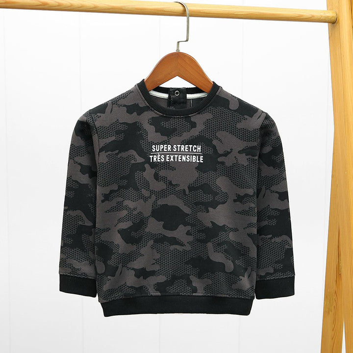 Kid's All-Over Camo Printed Fleece Sweatshirt  (IA-01006) - Brands River