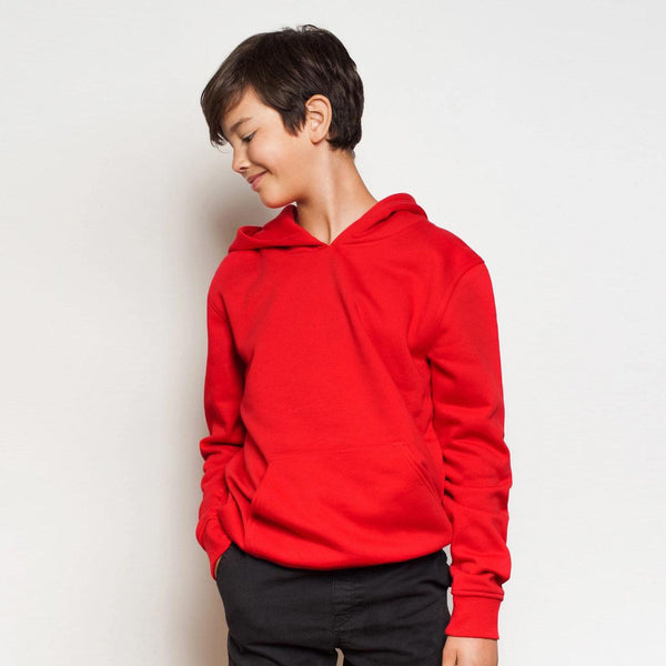 Kids Red Basic Pull over Fleece Hoodie (RU-10549) - Brands River