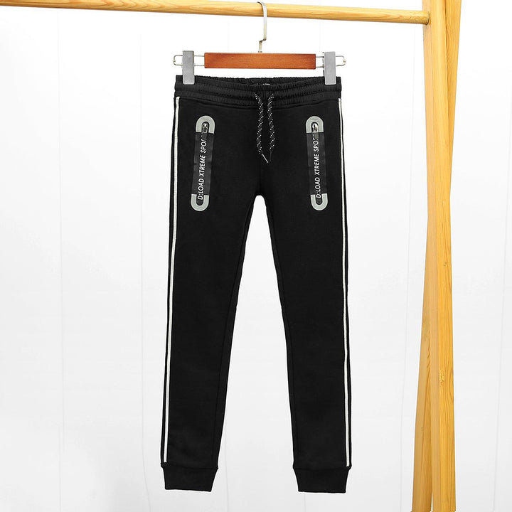 Premium Quality Printed Fleece Black Jogger Trouser For Boys (XS-10012) - Brands River