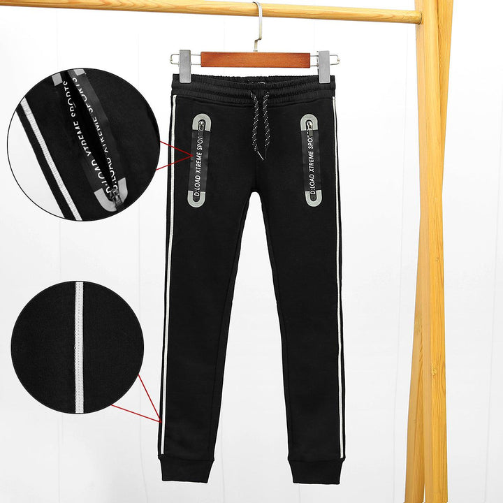 Premium Quality Printed Fleece Black Jogger Trouser For Boys (XS-10012) - Brands River