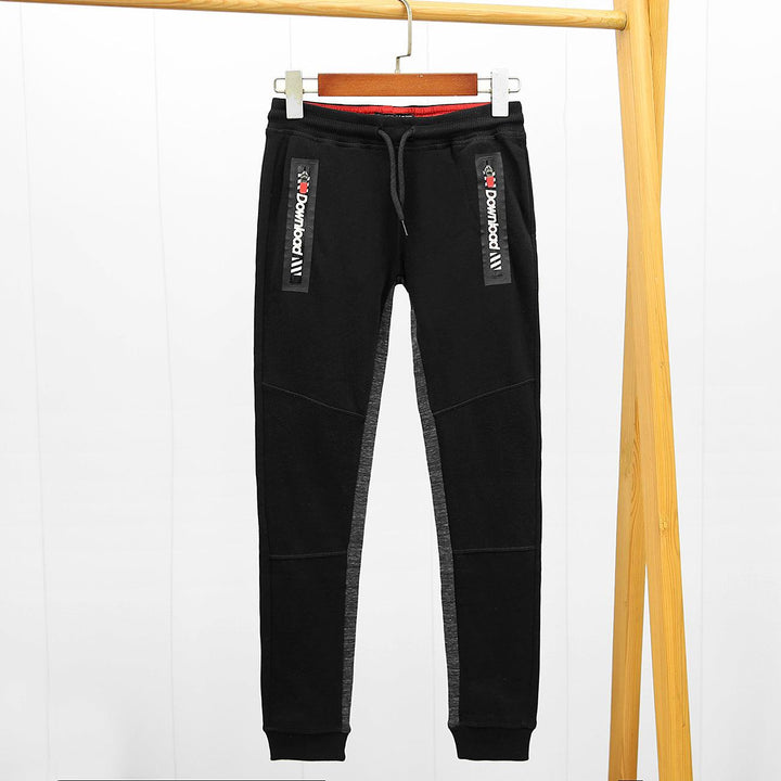 Premium Quality Inseam Paneled Fleece Black Jogger Trouser For Boys (TR-10015) - Brands River