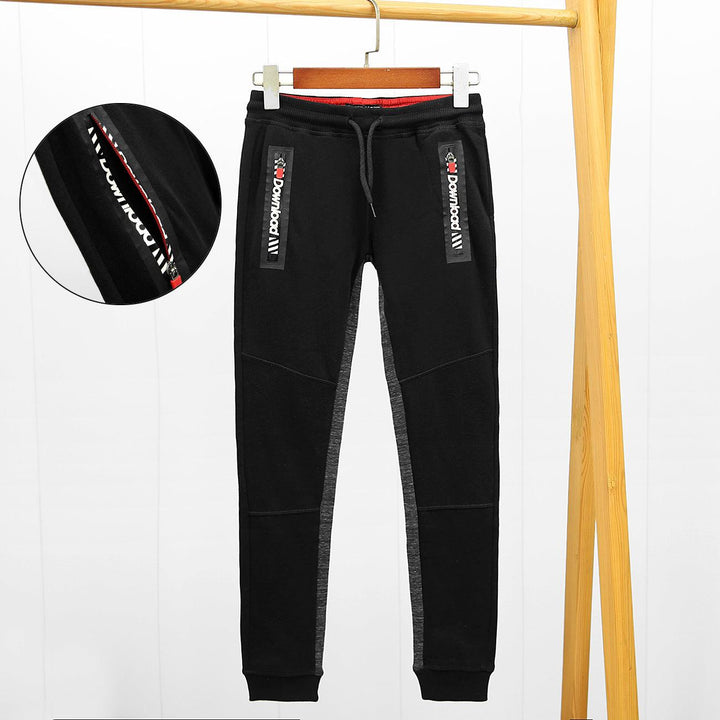 Premium Quality Inseam Paneled Fleece Black Jogger Trouser For Boys (TR-10015) - Brands River