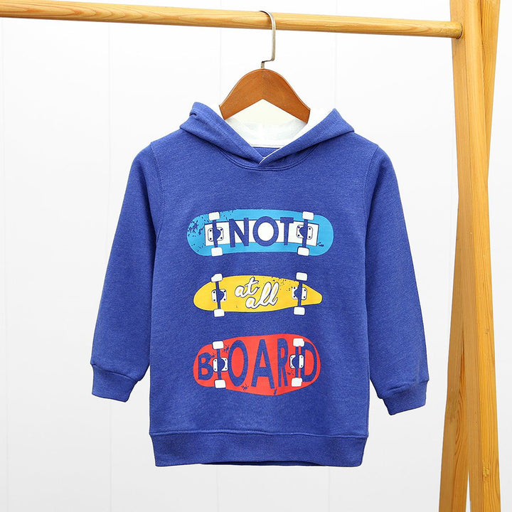 Slogan Printed Pull-Over Fleece Hoodie For Kids (MD-10023) - Brands River