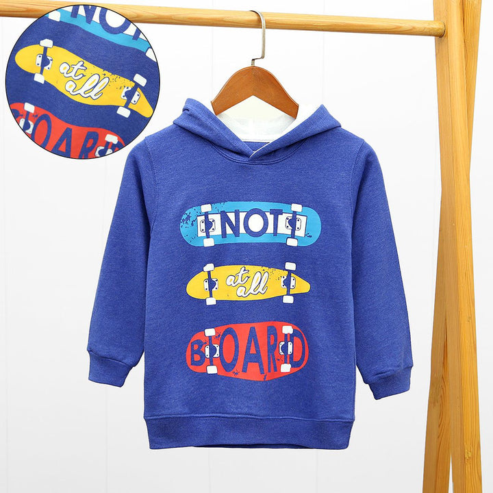 Slogan Printed Pull-Over Fleece Hoodie For Kids (MD-10023) - Brands River