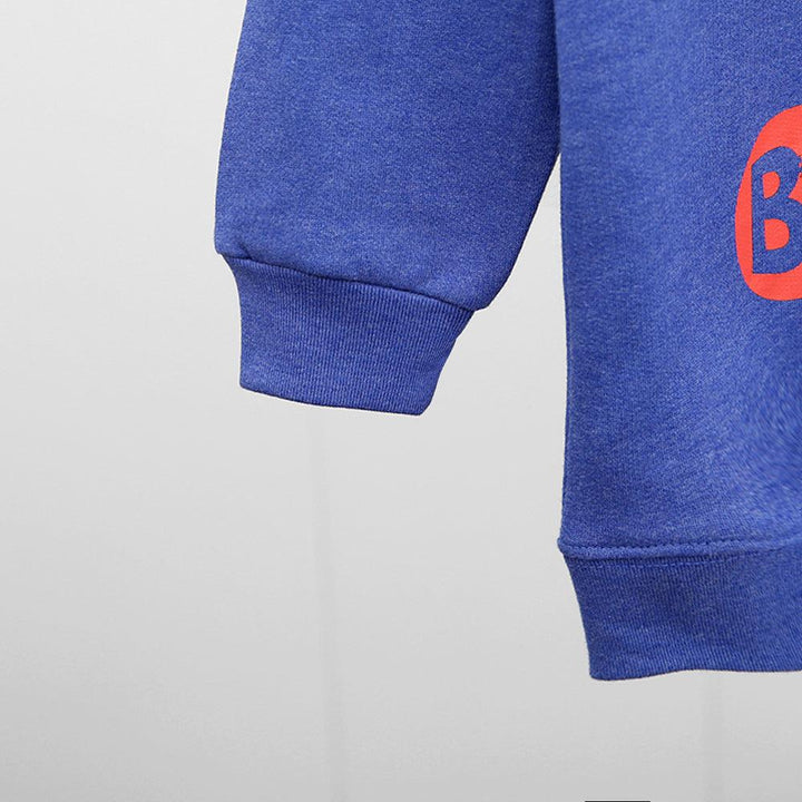 Slogan Printed Pull-Over Fleece Hoodie For Kids (MD-10023) - Brands River