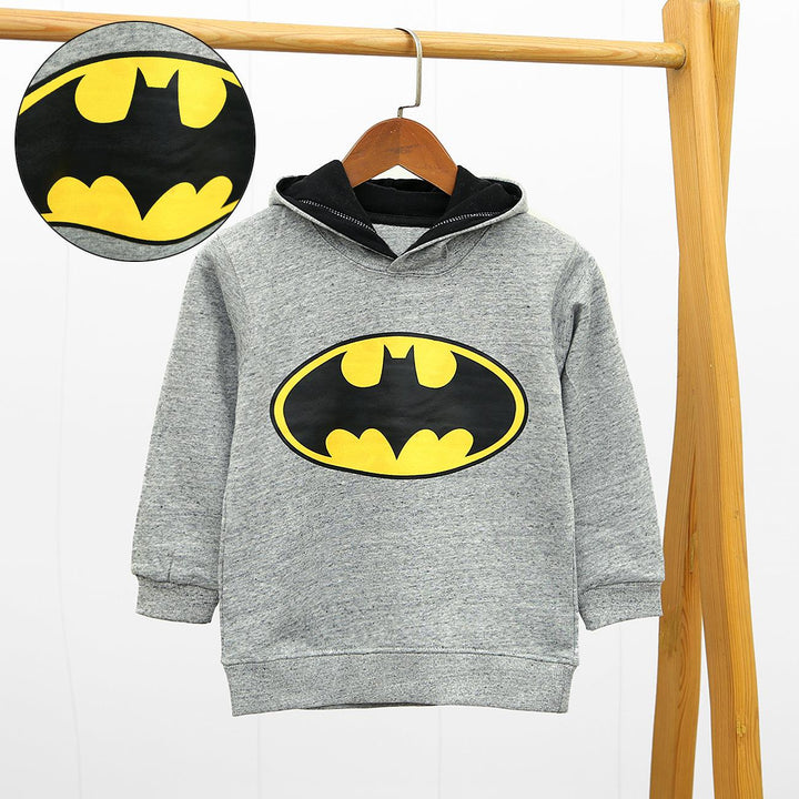 Graphic Printed Gray Fleece Hoodie For Kids (MD-10022) - Brands River