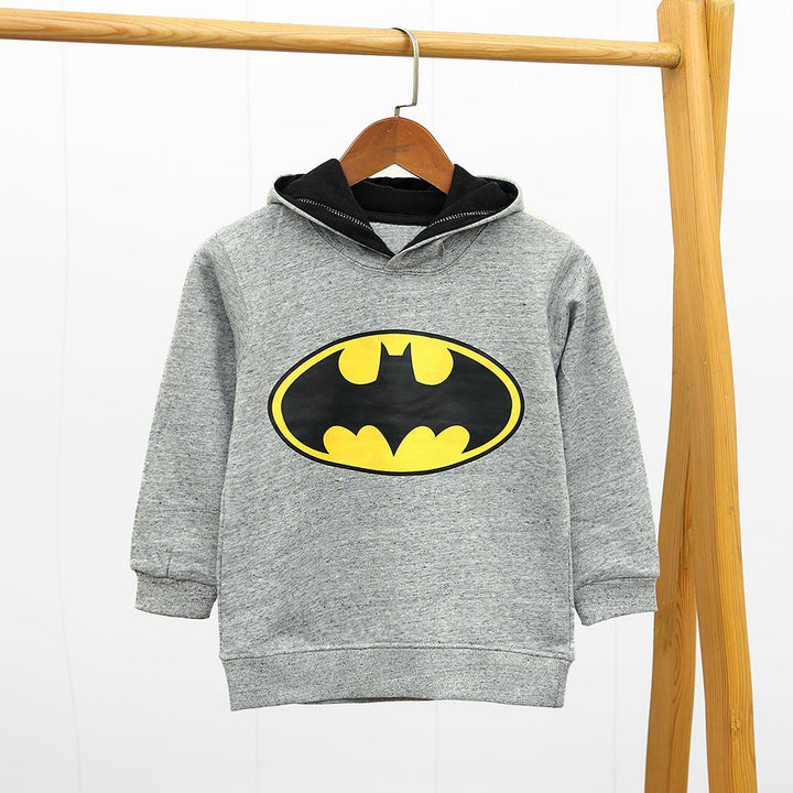 Graphic Printed Gray Fleece Hoodie For Kids (MD-10022) - Brands River