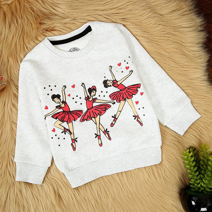 KIDS DANCING DOLL GRAPHIC PRINT FLEECE SWEATSHIRT (MM-11318) - Brands River