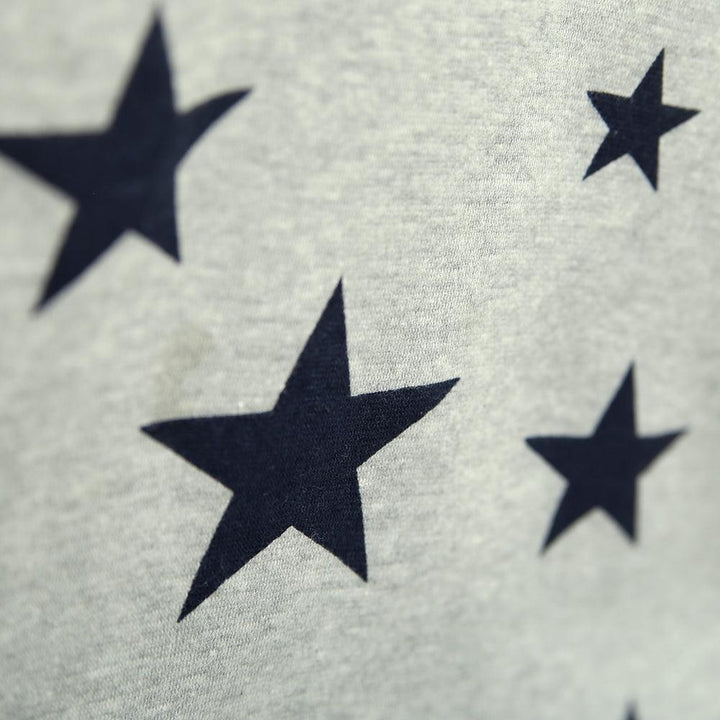 Gray All-Over Stars Printed Sweatshirt With Shoulder Snap Button For Kids (HM-10045) - Brands River