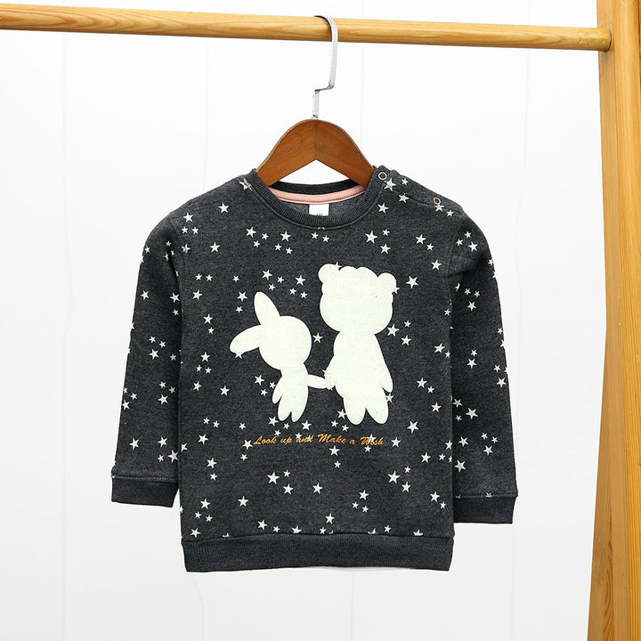 All-Over Printed Sweatshirt With Shoulder Snap Button For Kids (HM-10044) - Brands River