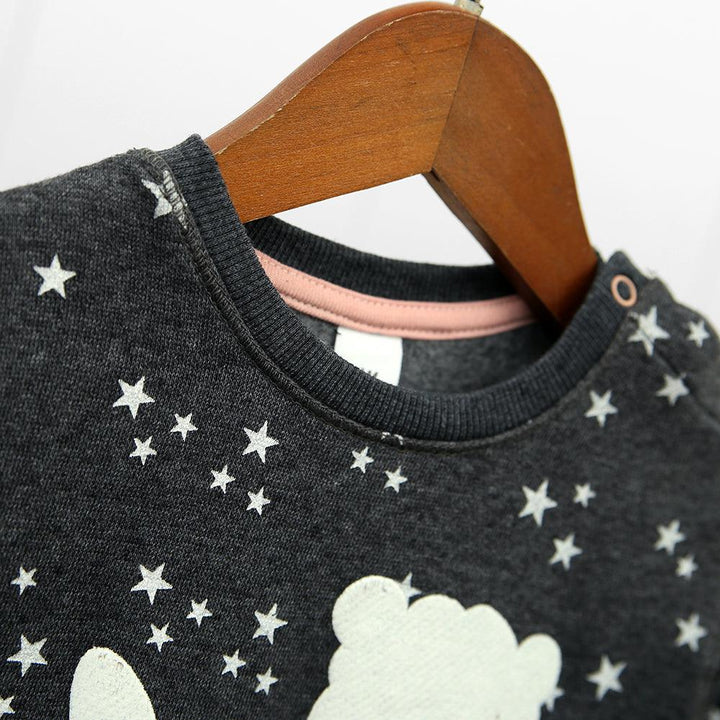 All-Over Printed Sweatshirt With Shoulder Snap Button For Kids (HM-10044) - Brands River