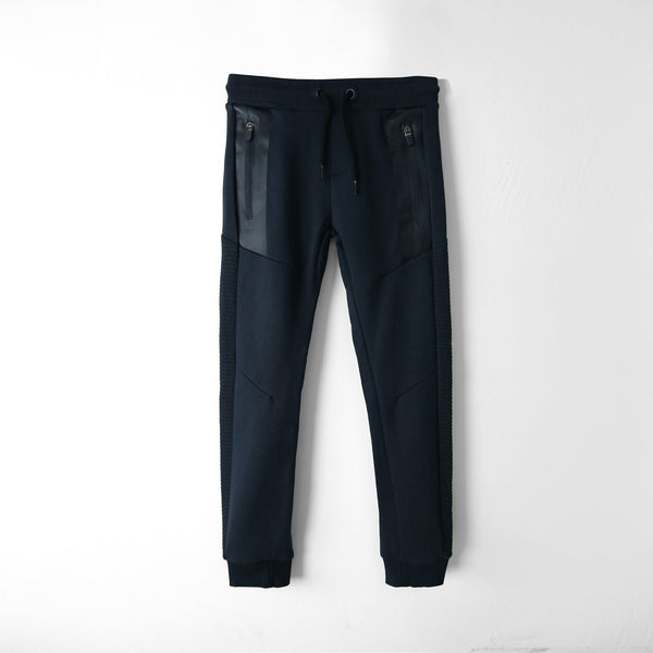 Premium Quality Navy Slim Fit Fleece Jogger Trouser For Kids