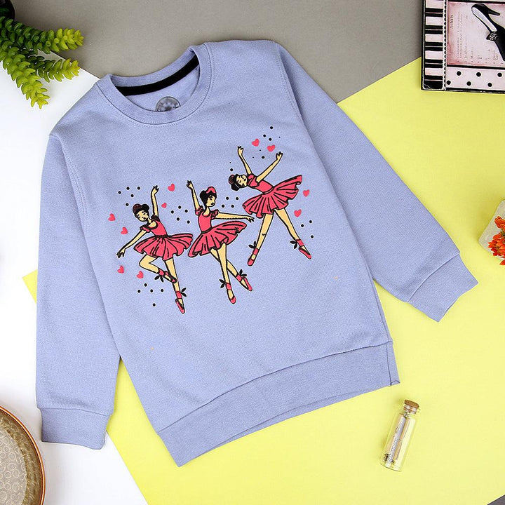 Mni-Minors Girls Sky Dancing Dolls Printed Fleece Sweatshirt (MM-11213) - Brands River