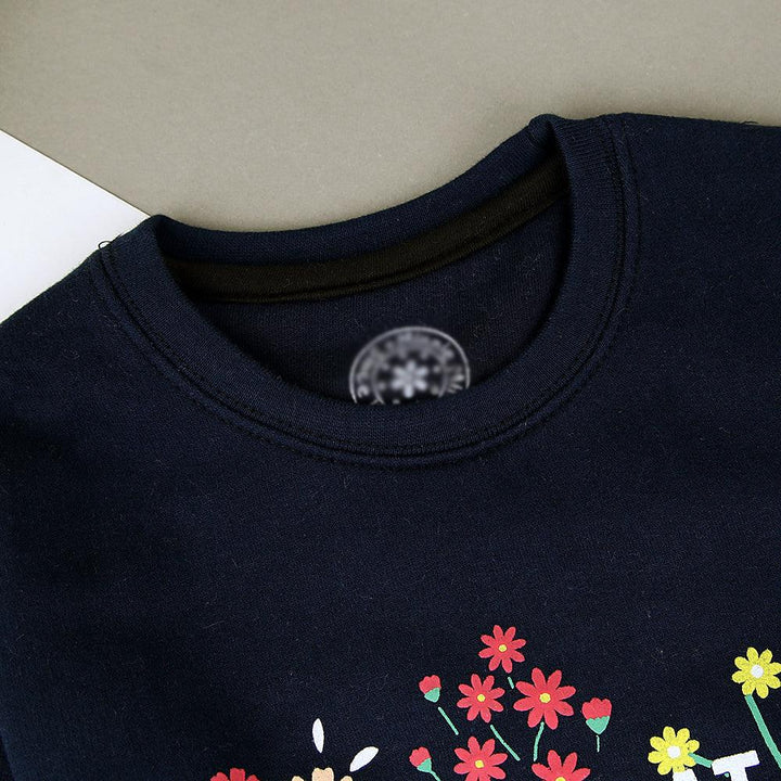 KIDS NAVY FLORAL HI-DENSITY PRINTED HEAVY FLEECE SWEATSHIRT (11265) - Brands River