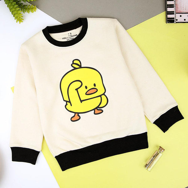 Kids Cream Ringer Tweety Graphic Fleece Sweatshirt (OF-11216) - Brands River