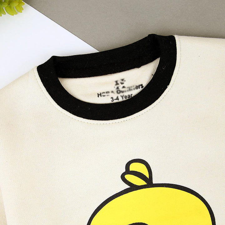 Kids Cream Ringer Tweety Graphic Fleece Sweatshirt (OF-11216) - Brands River