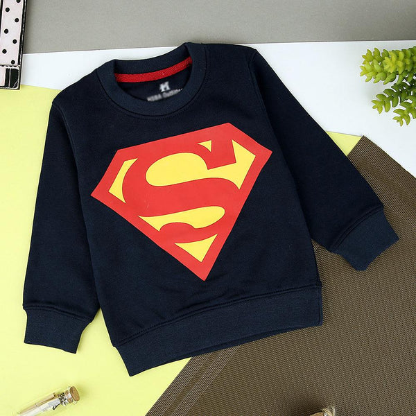 Kids Navy Superman Graphic Fleece Sweatshirt (BG-11259) - Brands River