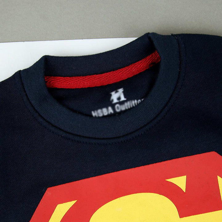 Kids Navy Superman Graphic Fleece Sweatshirt (BG-11259) - Brands River