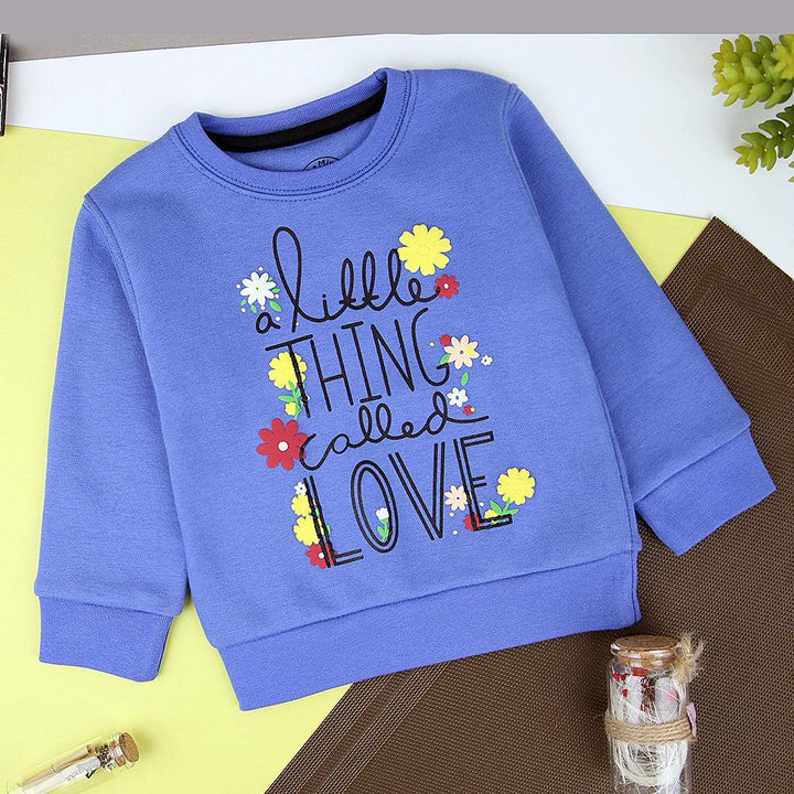 Premium Quality Fleece Multicolor Graphic Sweatshirt For Girls - Brands River